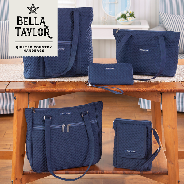 Solid Navy Large Shoulder Tote