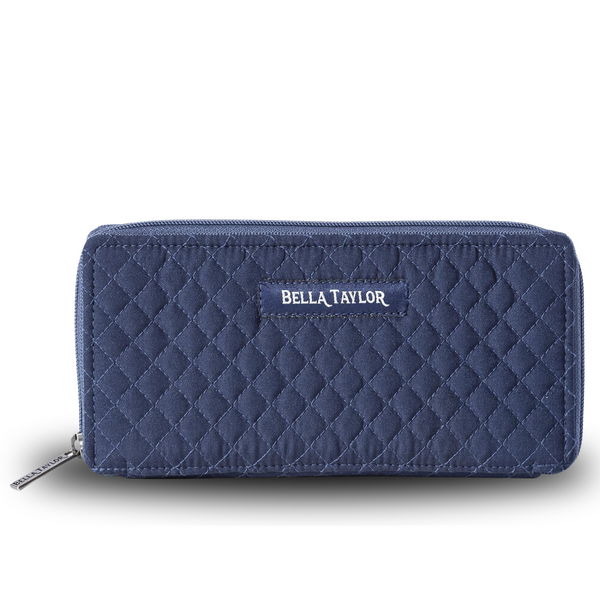 Solid Navy RFID Slim Card Wallet