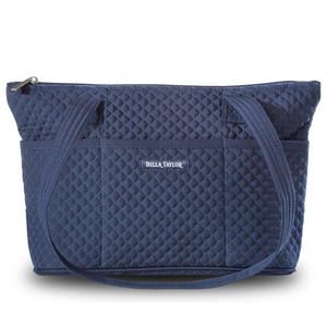Solid Navy Small Shoulder Tote