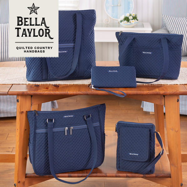 Solid Navy Small Shoulder Tote