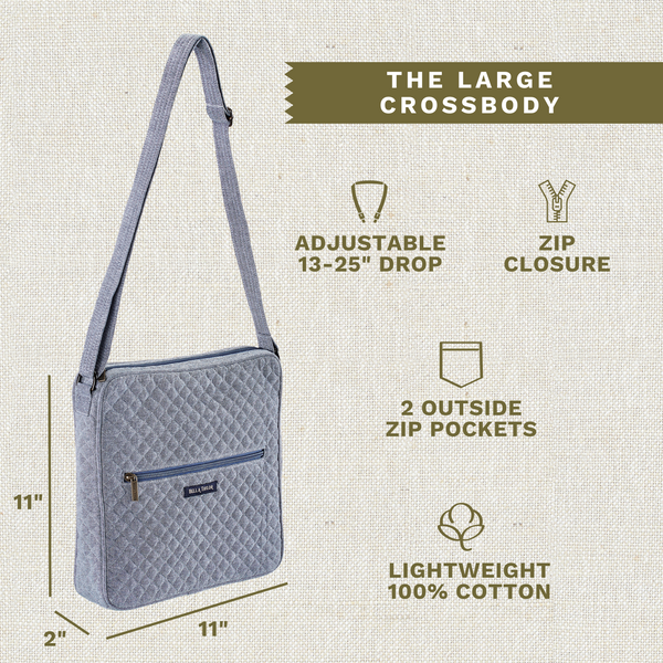 Blue Chambray Large Crossbody