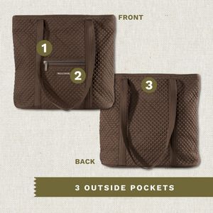 Chocolate Microfiber Large Shoulder Tote