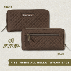 Chocolate Microfiber RFID Slim Card Wallet