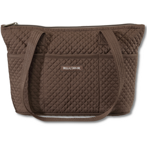 Chocolate Microfiber Small Shoulder Tote