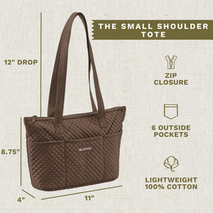 Chocolate Microfiber Small Shoulder Tote