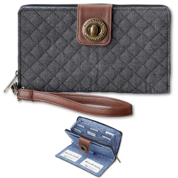 Dark Denim RFID Cash System Wallet