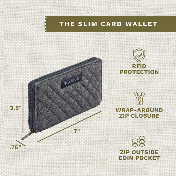 Dark Denim RFID Slim Card Wallet