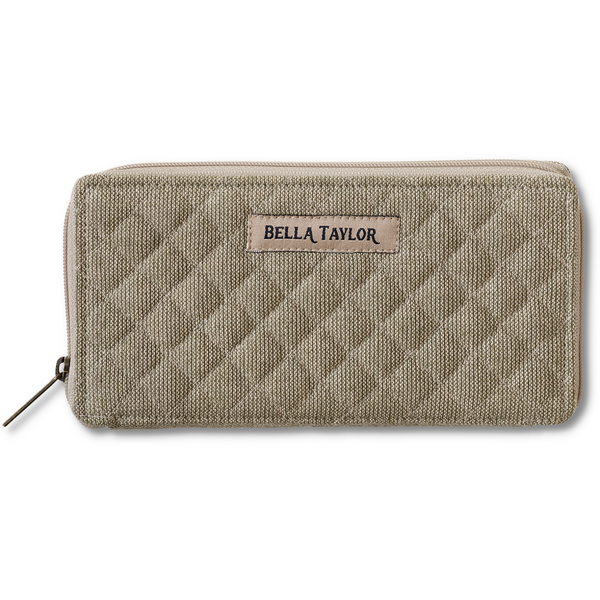 Khaki Chambray RFID Slim Card Wallet