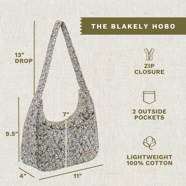 Khaki Floral Blakely Shoulder Bag