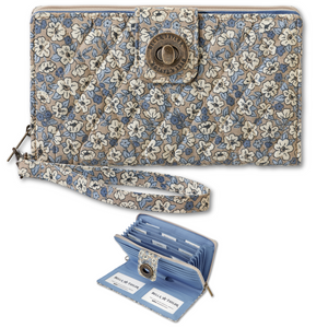 Khaki Floral RFID Cash System Wallet