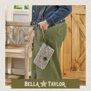 Khaki Floral RFID Cash System Wallet