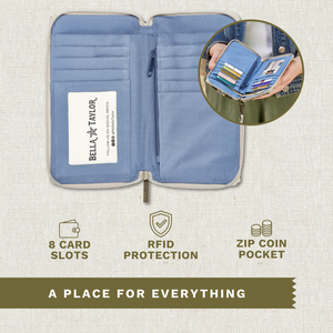 Khaki Floral RFID Cell Phone Wristlet