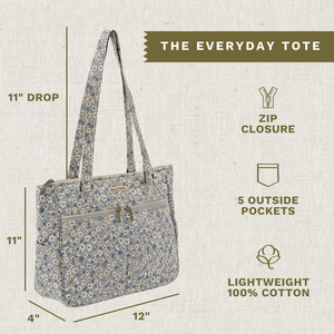 Khaki Floral Everyday Tote
