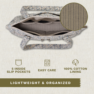 Khaki Floral Everyday Tote