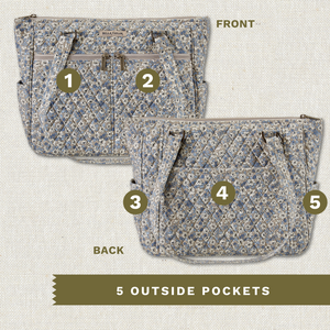 Khaki Floral Everyday Tote