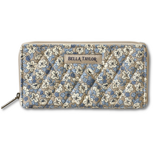 Khaki Floral RFID Slim Card Wallet