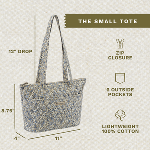 Khaki Floral Small Tote
