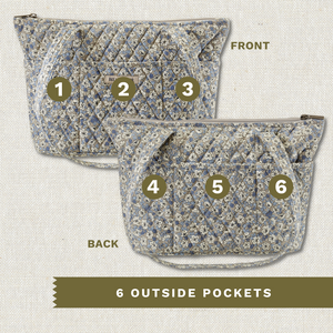 Khaki Floral Small Tote