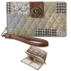 Khaki Patchwork RFID Cash System Wallet