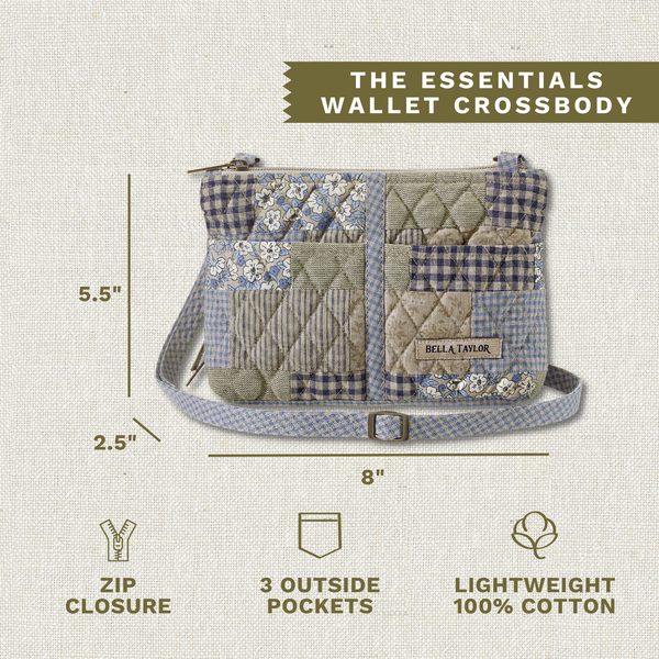 Khaki Patchwork Essentials Wallet Crossbody