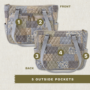 Khaki Patchwork Everyday Tote