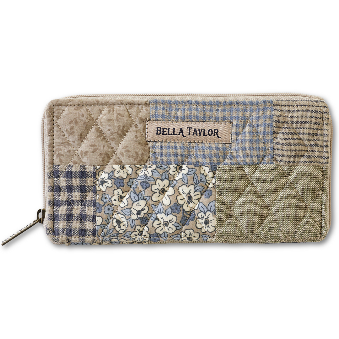 Khaki Patchwork RFID Slim Card Wallet – Bella Taylor