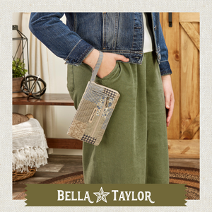 Khaki Patchwork RFID Wrist Strap Wallet