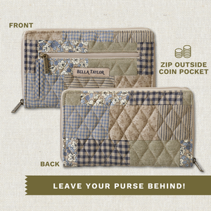 Khaki Patchwork RFID Wrist Strap Wallet