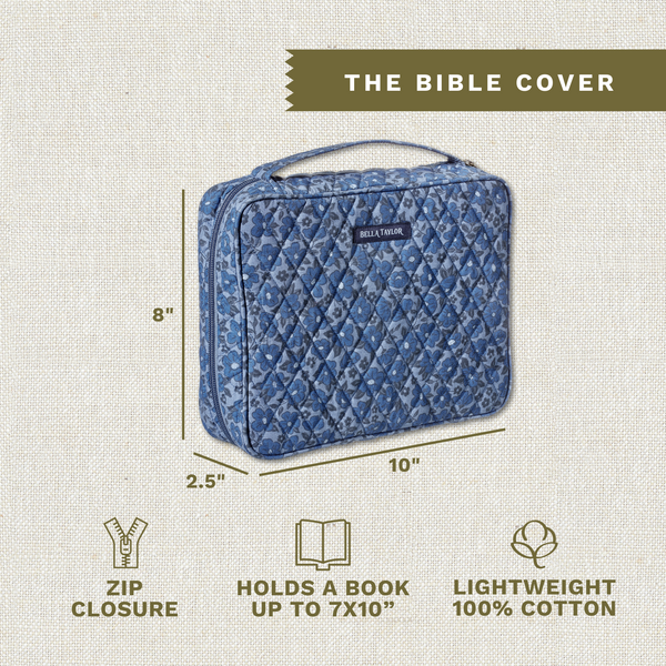 Navy Floral Bible Cover