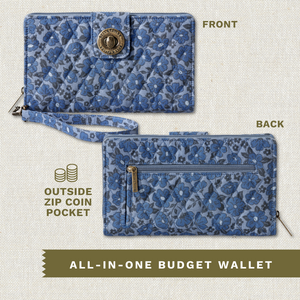 Navy Floral RFID Cash System Wallet