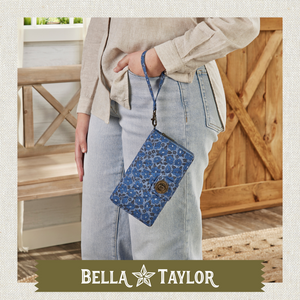 Navy Floral RFID Cash System Wallet