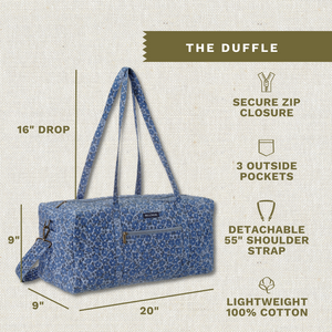 Navy Floral Duffle