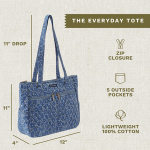 Navy Floral Everyday Tote