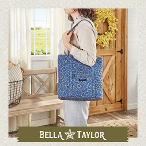 Navy Floral Large Tote