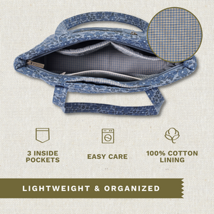 Navy Floral Large Tote