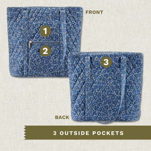 Navy Floral Large Tote