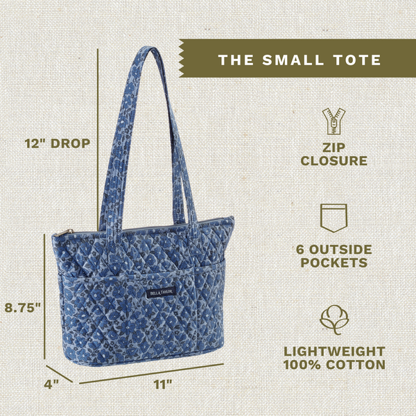 Navy Floral Small Tote