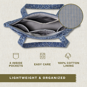 Navy Floral Small Tote