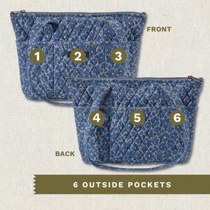 Navy Floral Small Tote