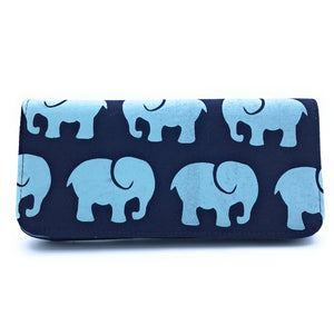 Navy Elephant Long Wallet