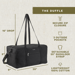 Solid Black Duffle