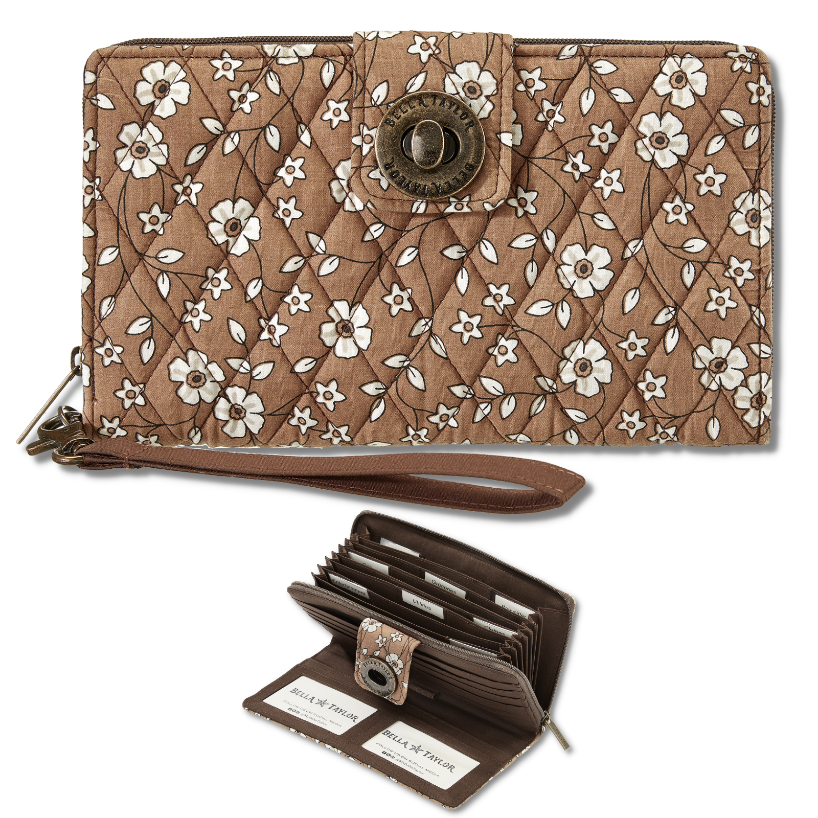 Vintage Vine Brown RFID Cash System Wallet