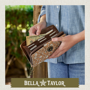 Vintage Vine Brown RFID Cash System Wallet