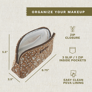 Vintage Vine Brown Cosmetic Pouch