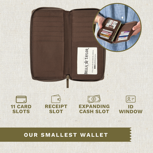 Vintage Vine Brown RFID Slim Card Wallet