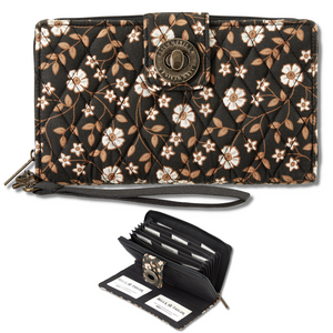 Vintage Vine Midnight RFID Cash System Wallet