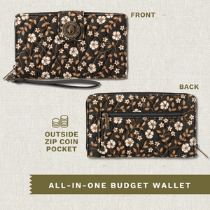 Vintage Vine Midnight RFID Cash System Wallet