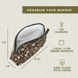 Vintage Vine Midnight Cosmetic Pouch