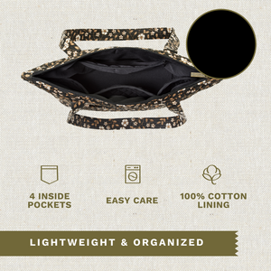 Vintage Vine Midnight Small Shoulder Tote